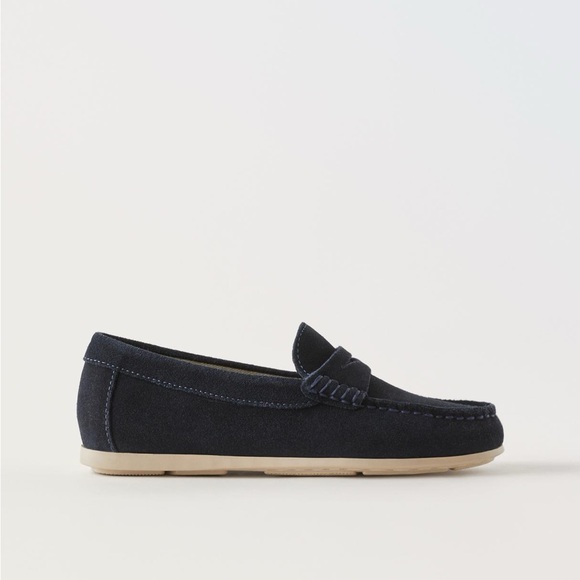 Kids Zara Loafers Navy Blue sz: 33 (8.2 inches) - Picture 2 of 10